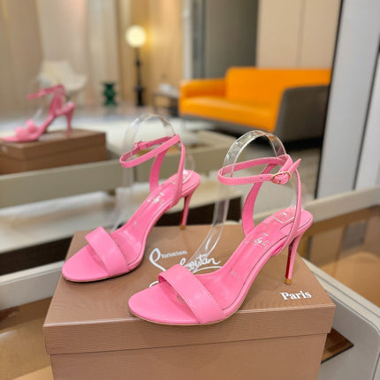 CHRISTIAN LOUBOUTIN 26S HEELED SANDALS 85 MM IN PINK CALFSKIN