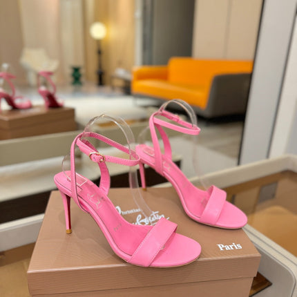 CHRISTIAN LOUBOUTIN 26S HEELED SANDALS 85 MM IN PINK CALFSKIN