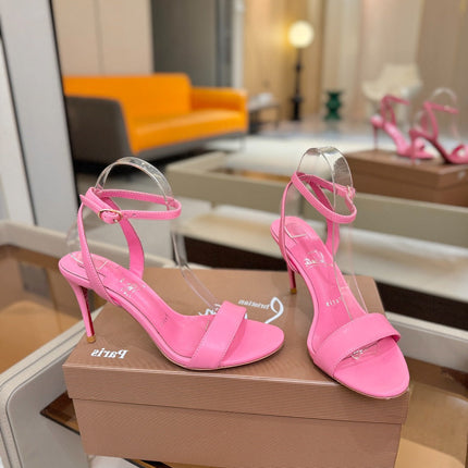 CHRISTIAN LOUBOUTIN 26S HEELED SANDALS 85 MM IN PINK CALFSKIN