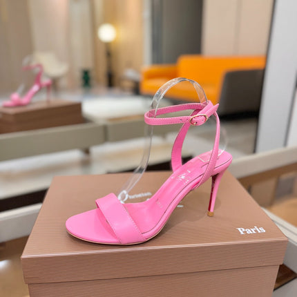 CHRISTIAN LOUBOUTIN 26S HEELED SANDALS 85 MM IN PINK CALFSKIN