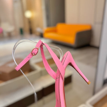 CHRISTIAN LOUBOUTIN 26S HEELED SANDALS 85 MM IN PINK CALFSKIN
