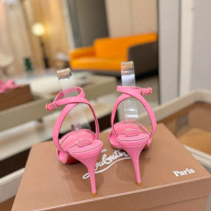 CHRISTIAN LOUBOUTIN 26S HEELED SANDALS 85 MM IN PINK CALFSKIN