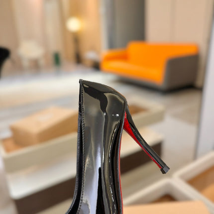 CHRISTIAN LOUBOUTIN 26S POINTED-TOE PUMPS 105 MM IN BLACK PATENT CALFSKIN
