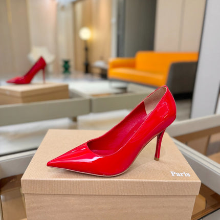 CHRISTIAN LOUBOUTIN 26S POINTED-TOE PUMPS 105 MM IN RED PATENT CALFSKIN