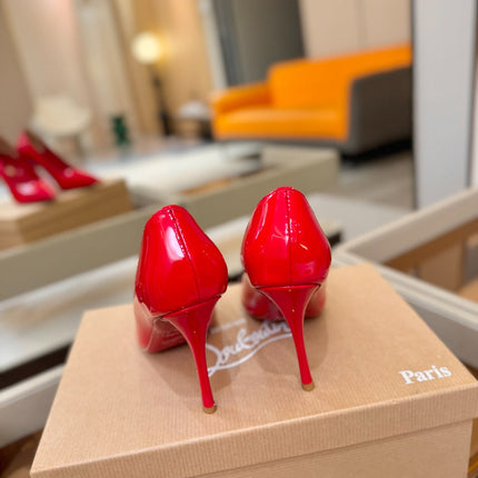 CHRISTIAN LOUBOUTIN 26S POINTED-TOE PUMPS 105 MM IN RED PATENT CALFSKIN