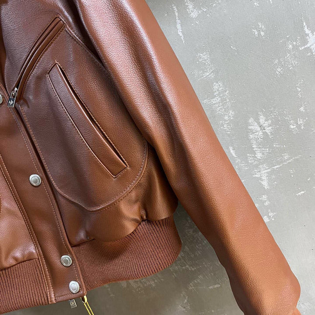 LP 26S BROWN LEATHER BOMBER JACKET 571