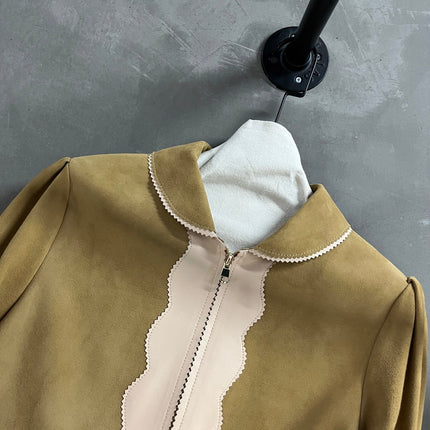 RALPH LAUREN 26S FLORAL-EMBROIDERED SUEDE JACKET 578