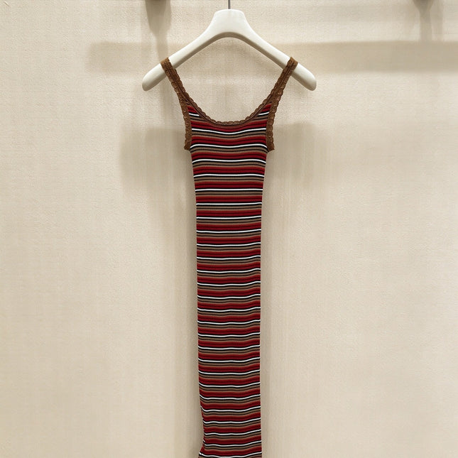 PRADA 26S STRIPED SLIP DRESS 1050
