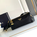 PRADA 26S SHOULDER BAG 27 IN BLACK NYLON