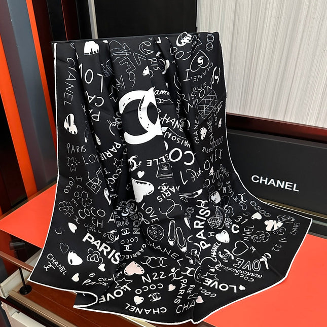 CHANEL 26S SCARF 90 IN SILK 311894