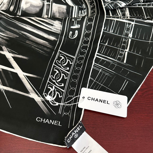 CHANEL 26S SCARF 90 IN SILK 309999