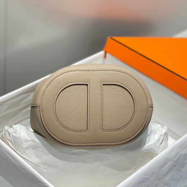 HERMES 25S IN THE LOOP 18 IN LIGHT BROWN CALFSKIN SILVER HARDWARE