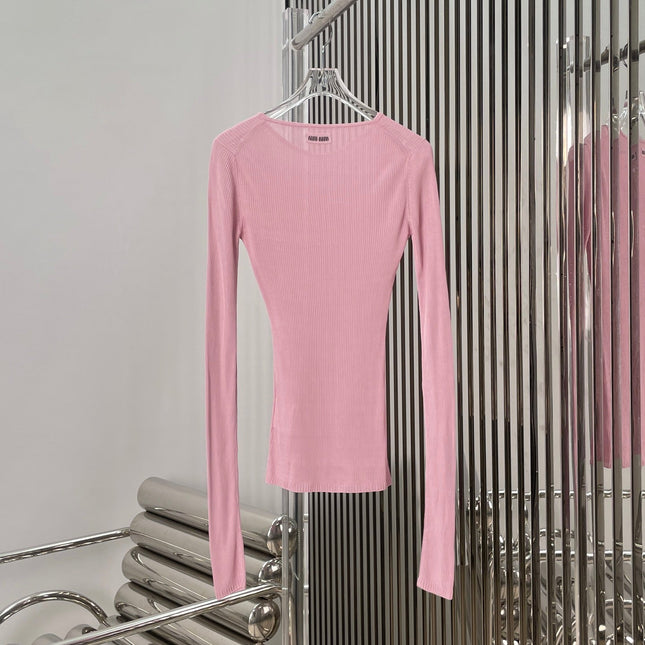 MIUMIU LONG-SLEEVE KNIT TOP STYLE 516