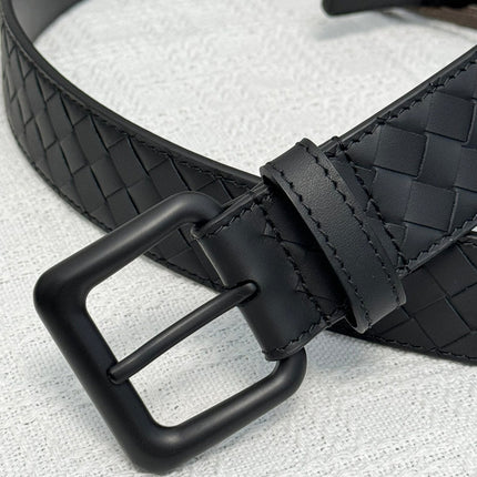 BV BELT 3.5CM IN BLACK CALFSKIN BLACK HARDWARE