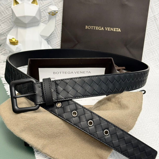 BV BELT 3.5CM IN BLACK CALFSKIN BLACK HARDWARE