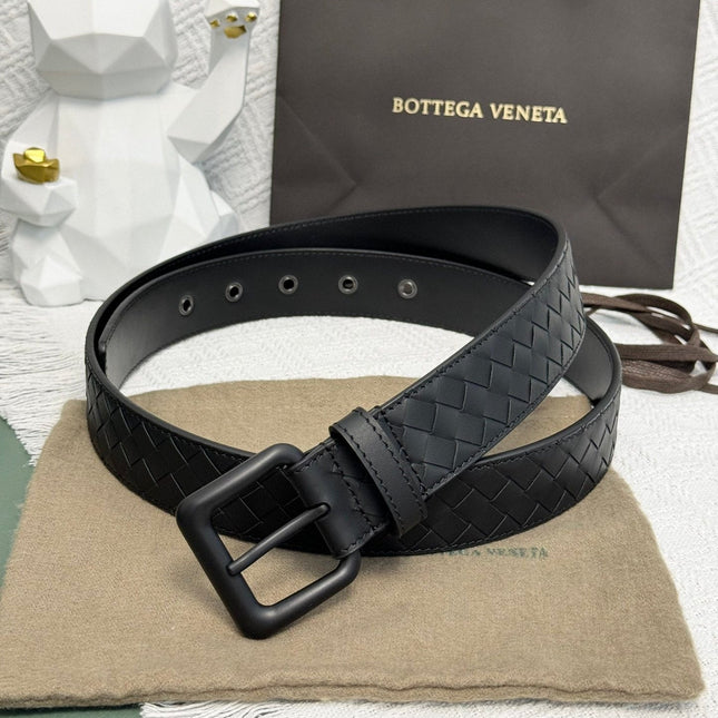 BV BELT 3.5CM IN BLACK CALFSKIN BLACK HARDWARE