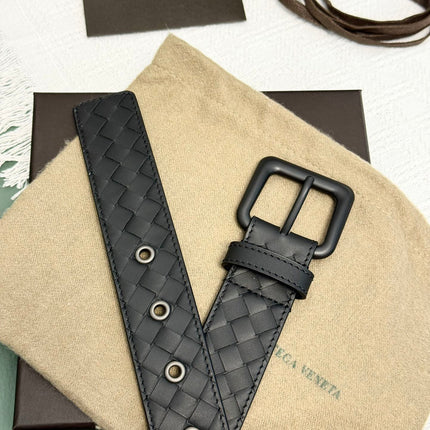 BV BELT 3.5CM IN BLACK CALFSKIN BLACK HARDWARE