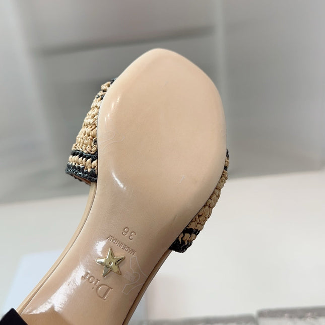 DIOR 26S WOVEN-STRAP HIGH-HEEL SANDALS IN BEIGE CALFSKIN