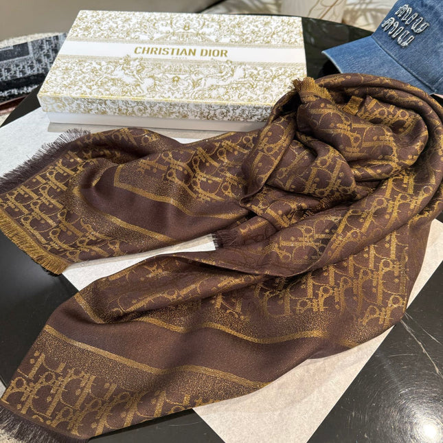DIOR 26S SCARF 140CM IN SILK & CASHMERE 262320