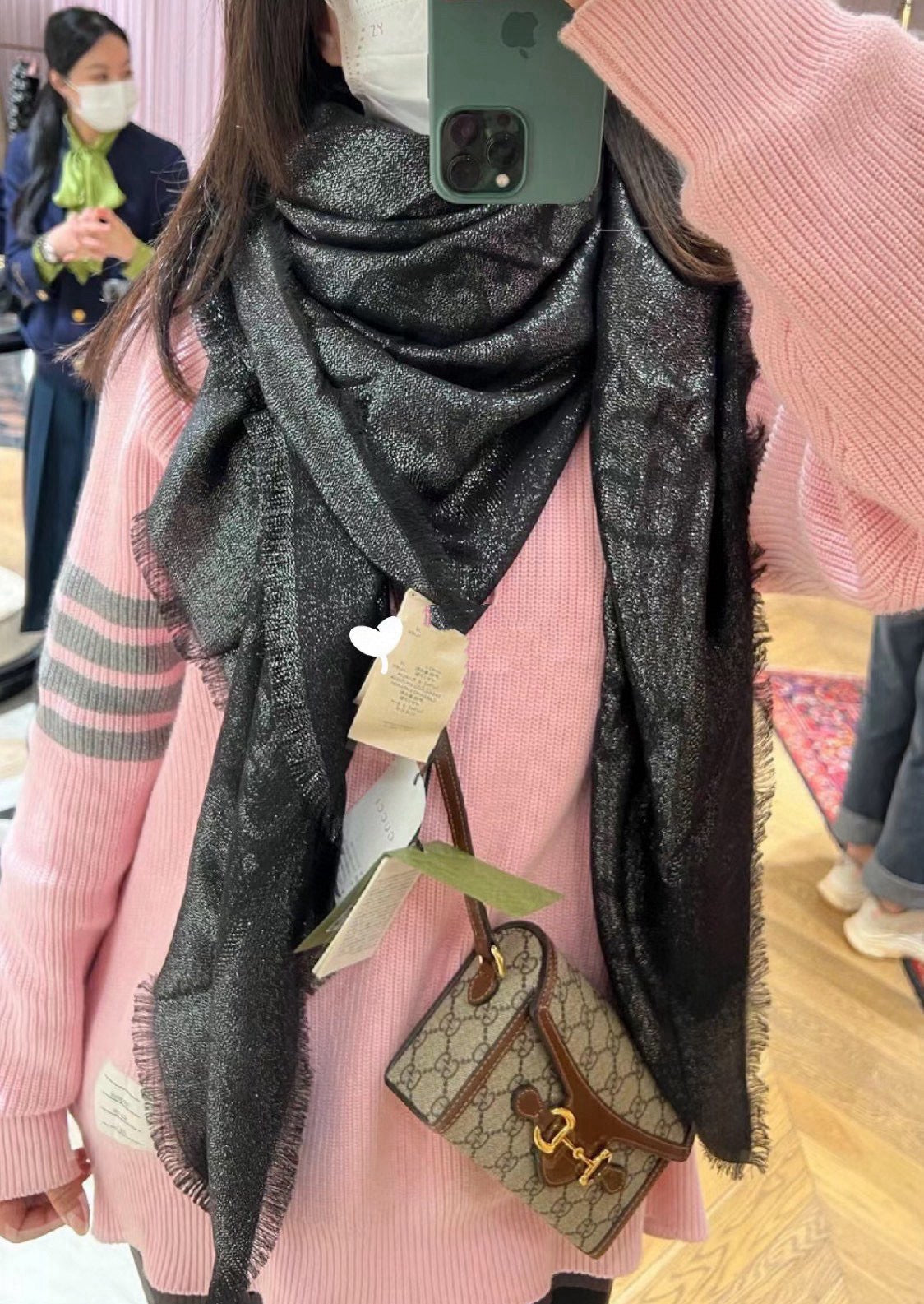 GUCCI 26S SCARF 140 IN CASHMERE AND SILK 309396