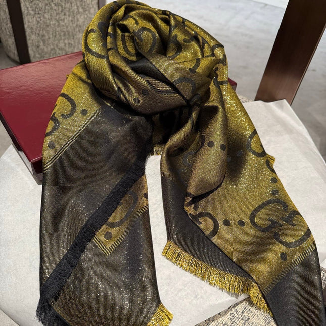 GUCCI 26S SCARF 140 IN CASHMERE AND SILK 309394