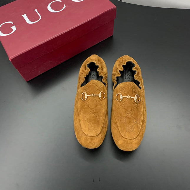 GUCCI 26S LOAFERS IN BROWN SUEDE