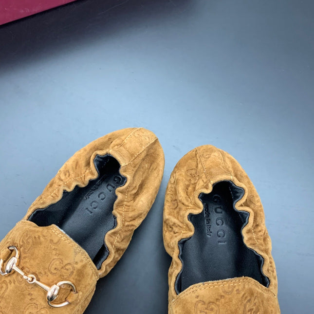 GUCCI 26S LOAFERS IN BROWN SUEDE