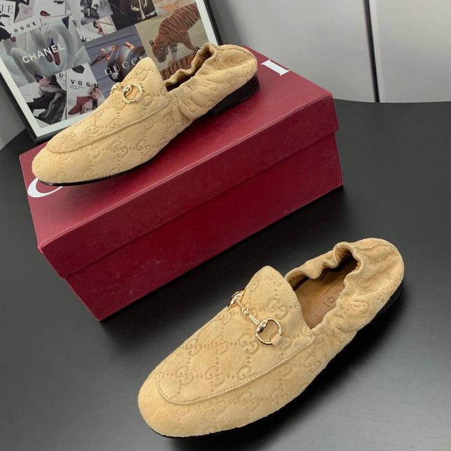 GUCCI 26S LOAFERS IN BEIGE SUEDE