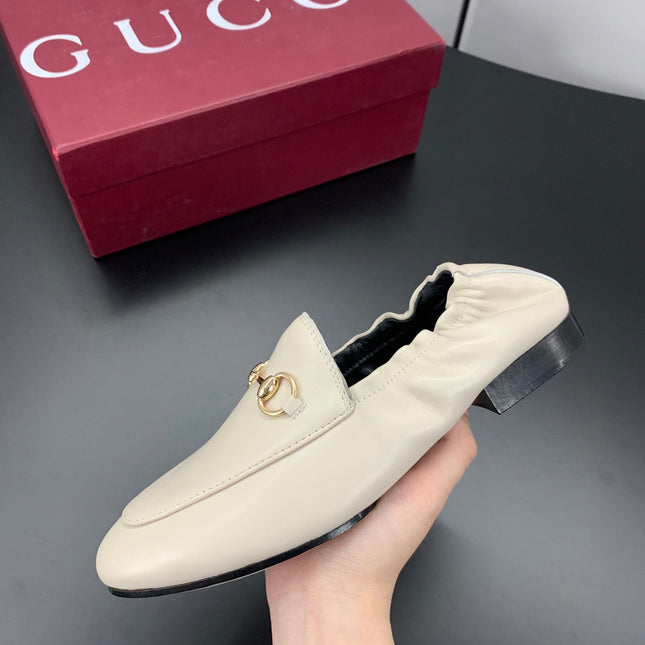 GUCCI 26S LOAFERS IN CREAM WHITE CALFSKIN