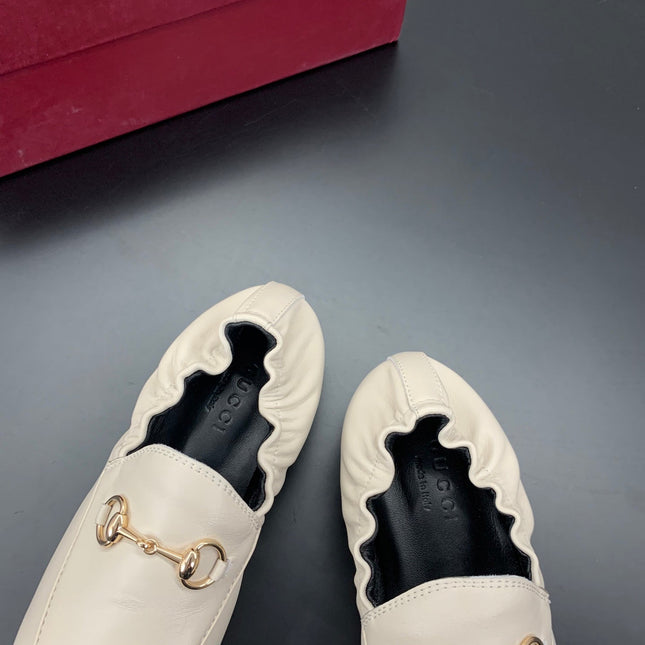 GUCCI 26S LOAFERS IN CREAM WHITE CALFSKIN