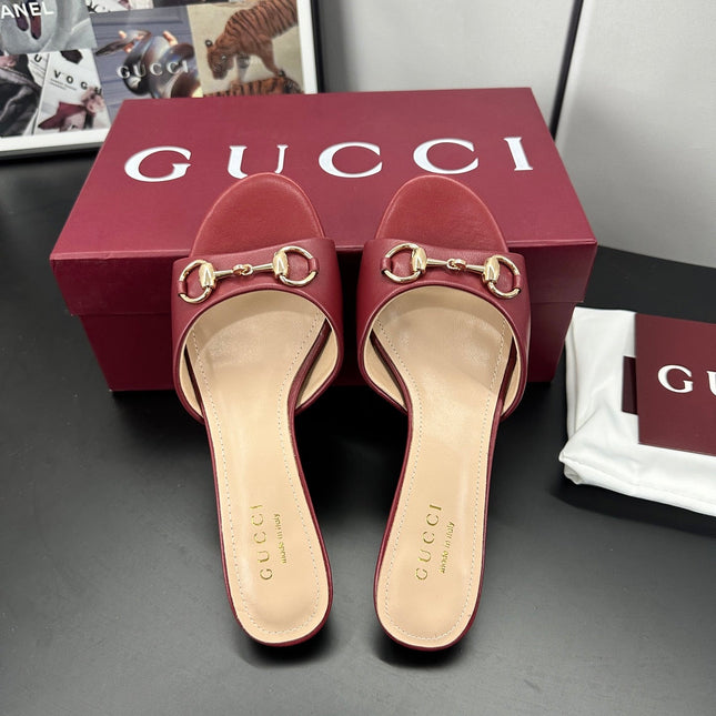 GUCCI 26S HIGH-HEELED SANDALS 50 MM IN RED CALFSKIN