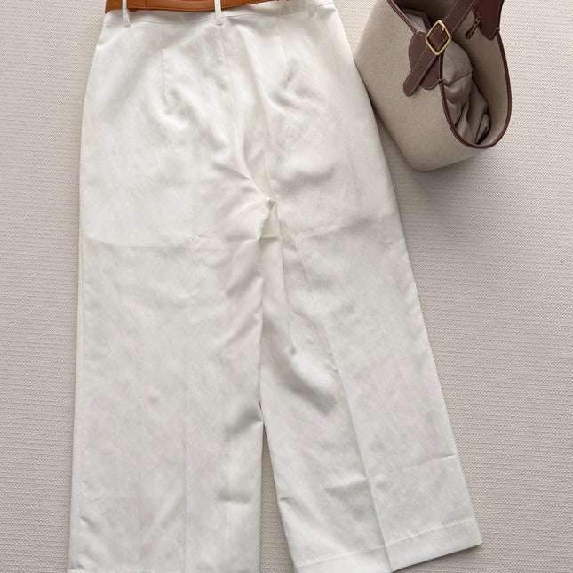 HERMES 26S WIDE LEG CROPPED PANTS 555