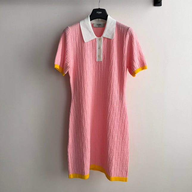 FENDI 26S SHORT-SLEEVE KNIT DRESS 462