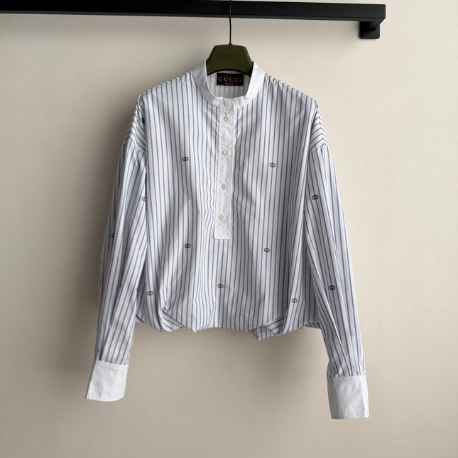 GUCCI 26S MANDARIN COLLAR SHIRT 324