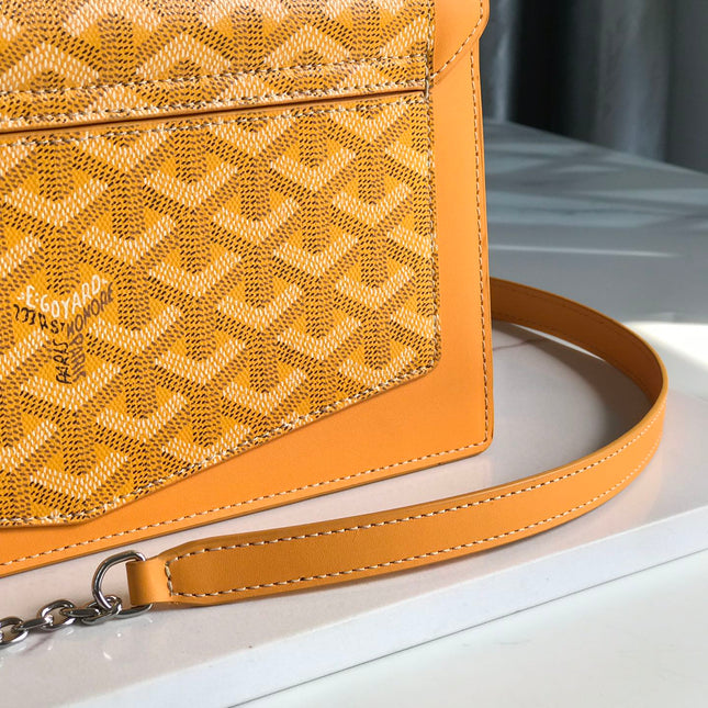 DUCHESSE MARIE-CAROLINE BAG 25 IN YELLOW GOYARDINE CANVAS AND SMOOTH CALFSKIN