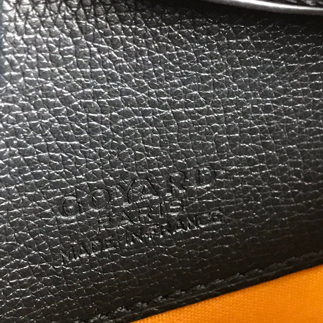 HIRONDELLE BAG 25 IN BLACK LAMBSKIN AND GOYARDINE CANVAS