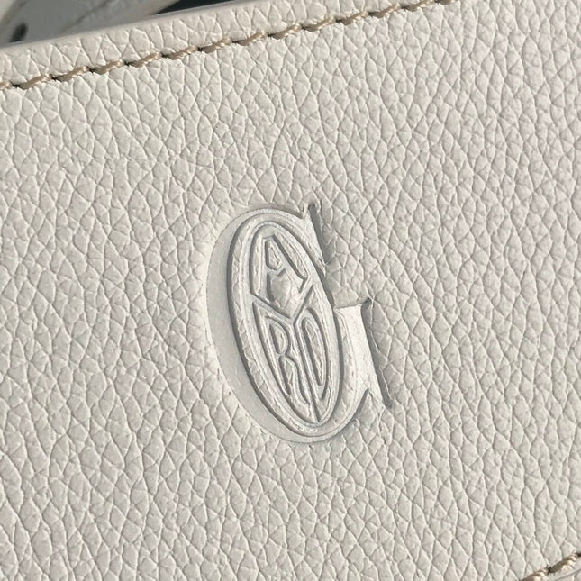 HIRONDELLE BAG 25 IN WHITE LAMBSKIN AND GOYARDINE CANVAS