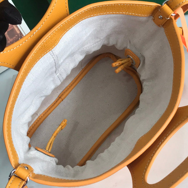 GOYA 26S BELUGA MINI BAG 23CM IN HONEY YELLOW GOYARDINE CANVAS AND CALFSKIN