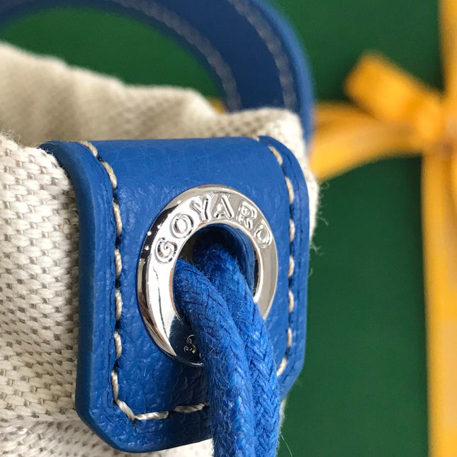 GOYA 26S BELUGA MINI BAG 23CM IN BLUE GOYARDINE CANVAS AND CALFSKIN