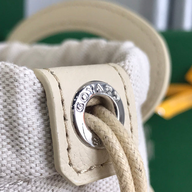 GOYA 26S BELUGA MINI BAG 23CM IN IVORY WHITE GOYARDINE CANVAS AND CALFSKIN