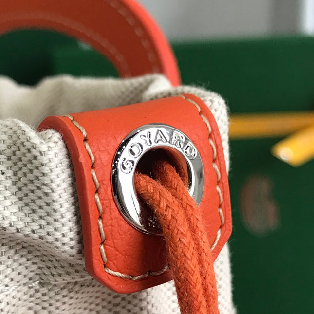 GOYA 26S BELUGA MINI BAG 23CM IN RED ORANGE GOYARDINE CANVAS AND CALFSKIN