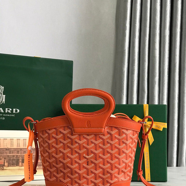 GOYA 26S BELUGA MINI BAG 23CM IN RED ORANGE GOYARDINE CANVAS AND CALFSKIN