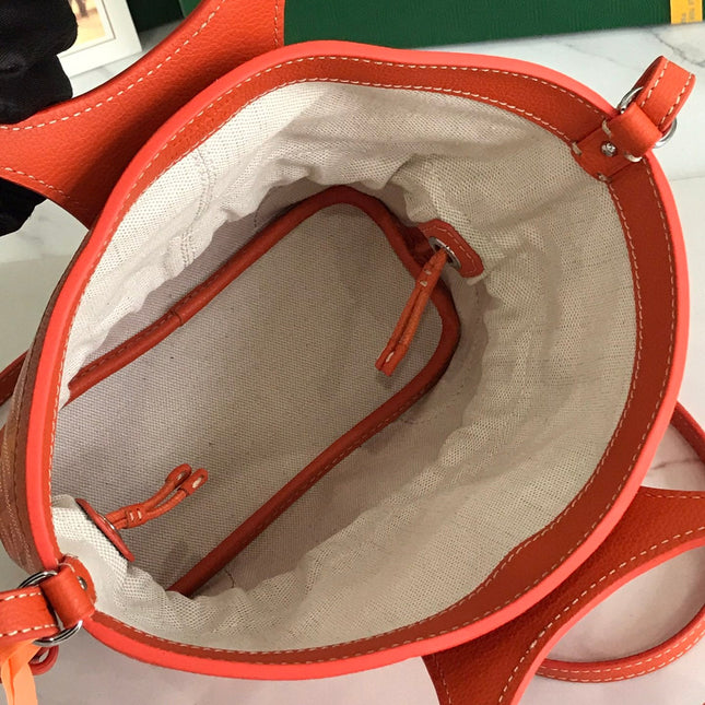 GOYA 26S BELUGA MINI BAG 23CM IN RED ORANGE GOYARDINE CANVAS AND CALFSKIN
