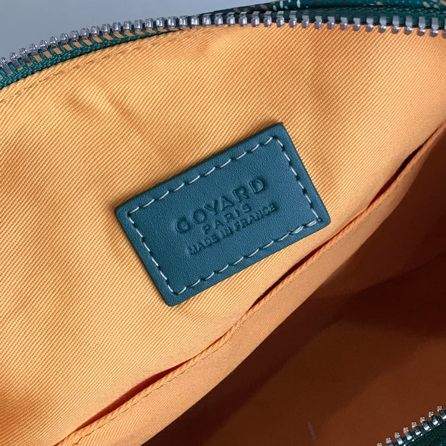 GOYA 26S BOEING 25CM IN DARK GREEN GOYARDINE CANVAS AND CALFSKIN