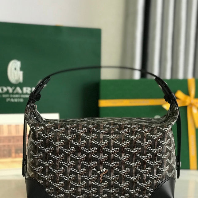 GOYA 26S BOEING 25CM IN BLACK GOYARDINE CANVAS AND CALFSKIN