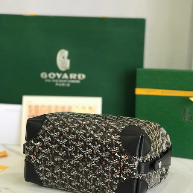 GOYA 26S BOEING 25CM IN BLACK GOYARDINE CANVAS AND CALFSKIN
