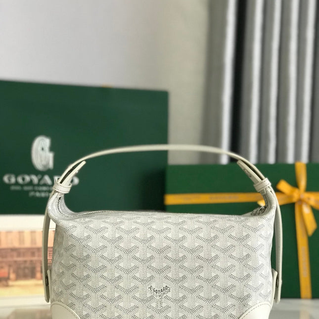 GOYA 26S BOEING 25CM IN CREAM WHITE GOYARDINE CANVAS AND CALFSKIN