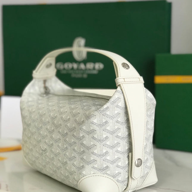 GOYA 26S BOEING 25CM IN CREAM WHITE GOYARDINE CANVAS AND CALFSKIN