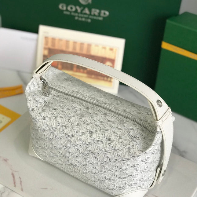 GOYA 26S BOEING 25CM IN CREAM WHITE GOYARDINE CANVAS AND CALFSKIN
