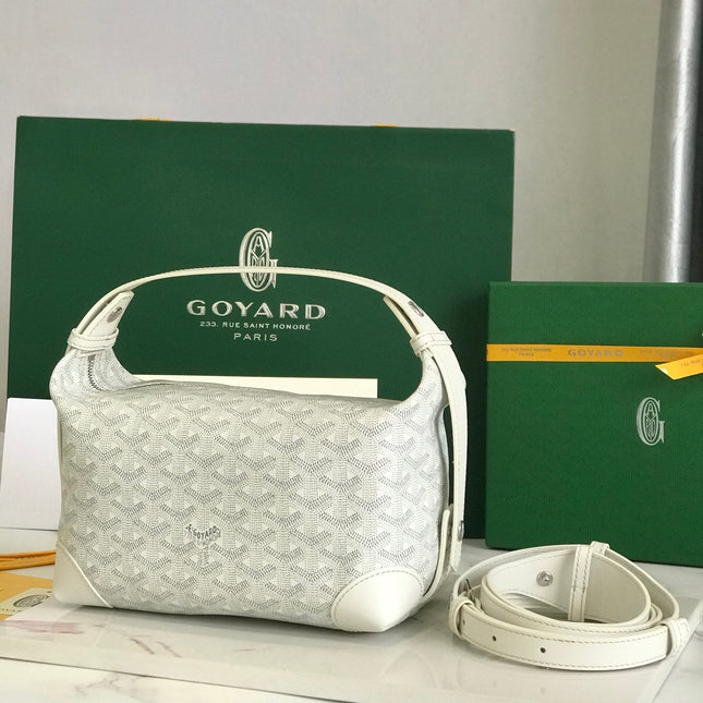 GOYA 26S BOEING 25CM IN CREAM WHITE GOYARDINE CANVAS AND CALFSKIN